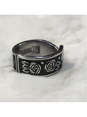 Rose Ring size 7½ silverwear spoon ring